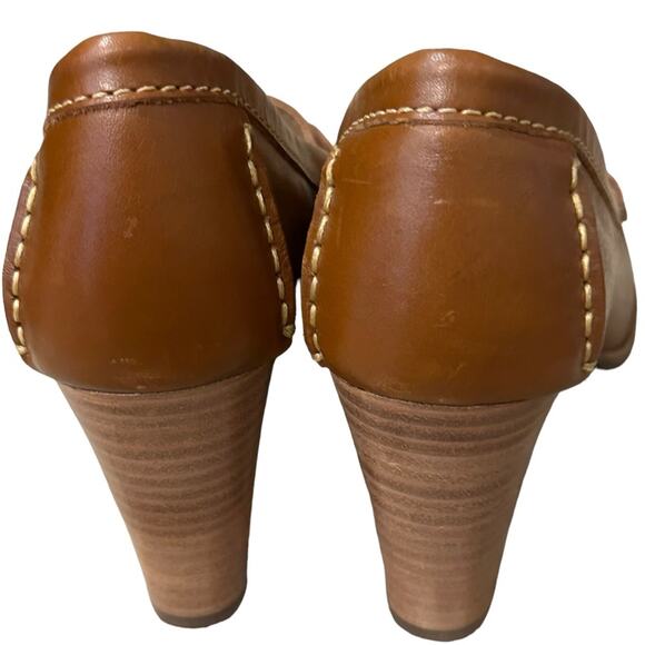 Hush Puppies Rusty Brown High Heel Classic Pumps with Gold Trim Size 9 - Picture 4 of 9